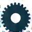 Ikon som symboliserer et tannhjul